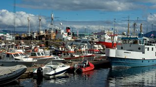 Boote und Schiffe im Hafen von Reykjavik